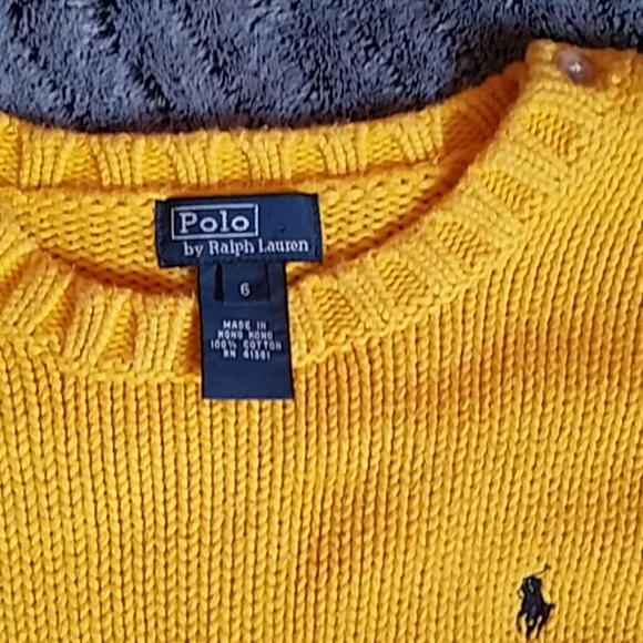 Ralph Lauren Polo yellow cotton sweater size 6 - Picture 4 of 6
